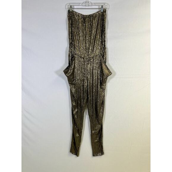 Vintage Y2K Women’s Michael Kors Sequin Jumpsuit Romper Gold Party Size S - Picture 1 of 14